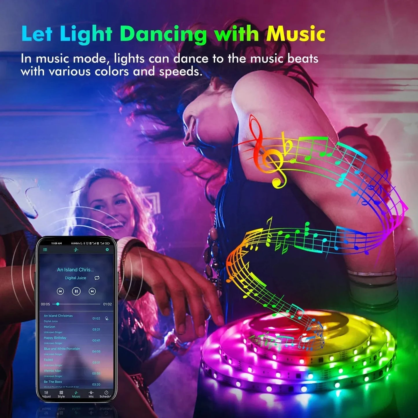 RGB LED Strip Lights – USB Remote & Bluetooth APP Control for TV